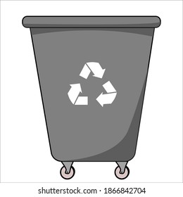 Garbage can, symbol. Trash can sign. Vector illustration