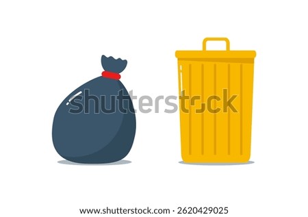 Garbage can throw dustbin paper litter container eco flat environment conservation background organic arrow nature protection recycling icon clean symbol bucket reuse silhouette shape