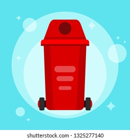 Garbage can. Trash container. Recycle bin. Vector flat simple illustration