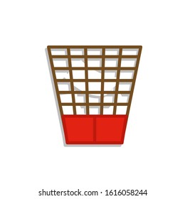 Garbage cans and bags in flat style icons. Vector icons of garbage bags, dumpsters and cans. 