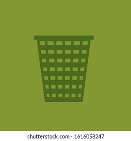Garbage cans and bags in flat style icons. Vector icons of garbage bags, dumpsters and cans. 