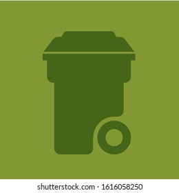 Garbage cans and bags in flat style icons. Vector icons of garbage bags, dumpsters and cans. 