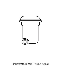 Cubos de basura y bolsas de estilo plano. Iconos vectores de contenedores de basura y latas.