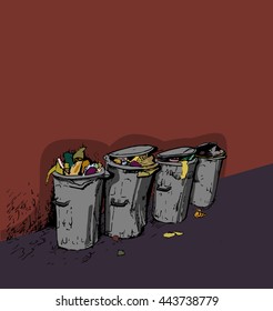 Garbage cans in color