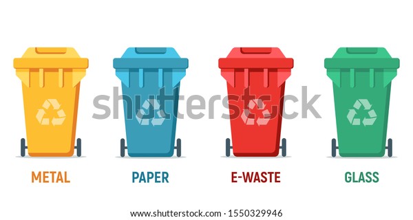 Garbage Cans Sorted Garbage Vector Icons Stock Vector (Royalty Free ...