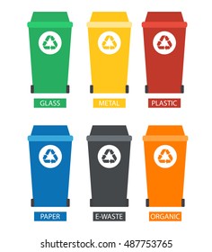 Garbage cans.Sorting garbage