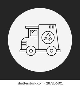 garbage car line icon