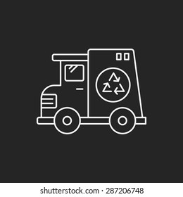 garbage car line icon