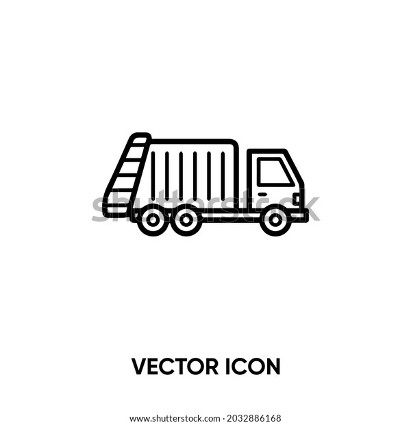 Garbage car vector icon.\
Modern, simple flat vector illustration for website or mobile\
app.Rubbish car symbol, logo illustration. Pixel perfect vector\
graphics	