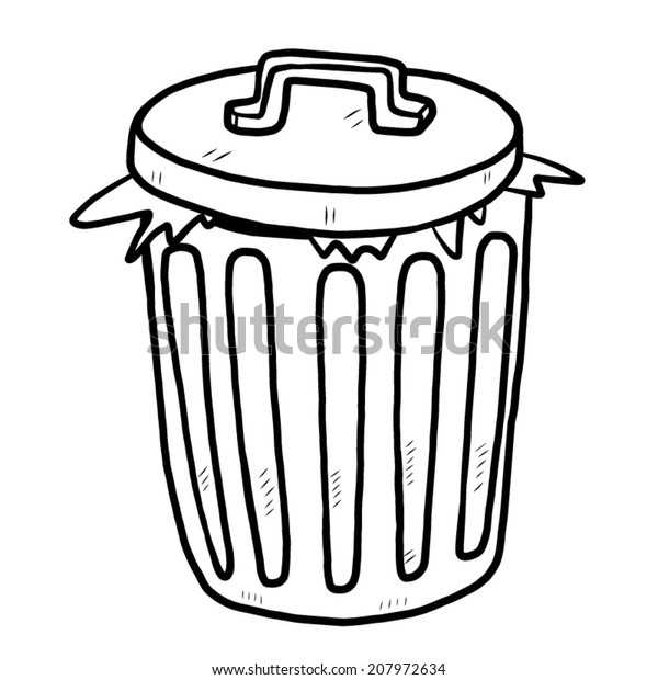 Garbage Cartoon Vector Illustration Black White Stock Vector (Royalty ...