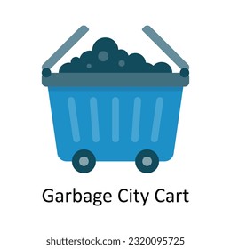 Garbage City Cart Vector Flat Icon Design illustration. Nature and ecology Symbol on White background EPS 10 File