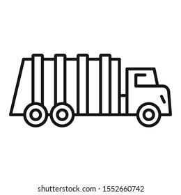 Garbage city truck icon. Outline garbage city truck vector icon for web design isolated on white background