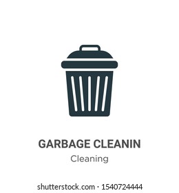 Garbage cleanin vector icon on white background. Flat vector garbage cleanin icon symbol sign from modern cleaning collection for mobile concept and web apps design.