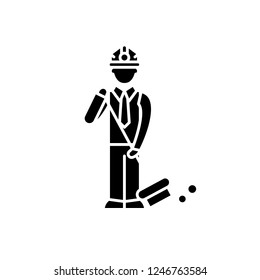 Garbage collection black icon, vector sign on isolated background. Garbage collection concept symbol, illustration 