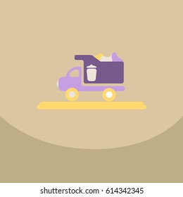 garbage collection .garbage truck management concept illustration with trash