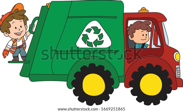 Garbage collection truck, recycling, cleaners with\
dirt collection truck