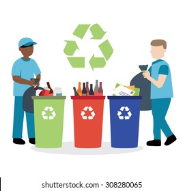 garbage collector recycling waste