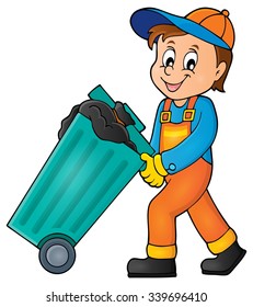 Garbage collector theme image 1 - eps10 vector illustration.