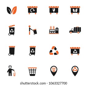 garbage color vector icons for web and user interface design