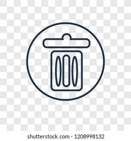 Garbage concept vector linear icon isolated on transparent background, Garbage concept transparency concept in outline style
