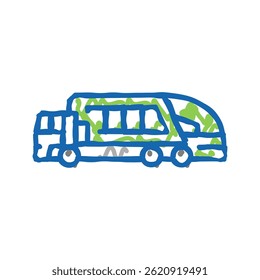 garbage construction car vehicle doodle icon sketch vector. garbage construction car vehicle sign. isolated symbol illustration
