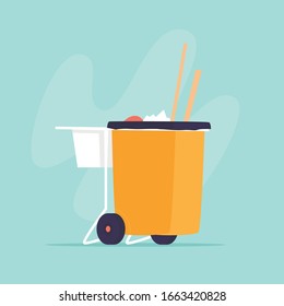 Garbage container. Flat design vector illustration.