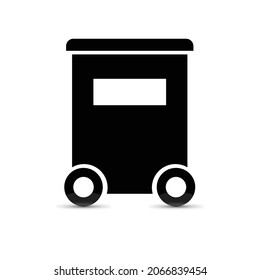 Garbage container icon. Basket, dustbin, trash box sign vector illustration.