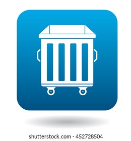 Garbage Container Icon In Simple Style On A White Background