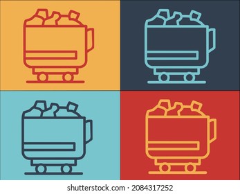 Garbage Container Logo Template, Simple Flat Icon of container,rubbish,bin