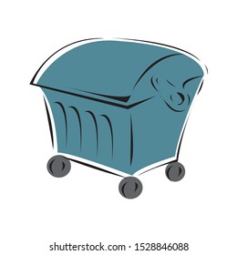 Garbage container on a wheels isolated on a white background