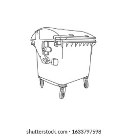 Garbage container plastic, vector illustration. Environmental problems and waste management. Garbage business, container for city. Disposal and separation organic waste and non-organic.