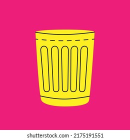 Garbage container. Trash metal can illustration. Package with garbage. Problem globe pollution illustration