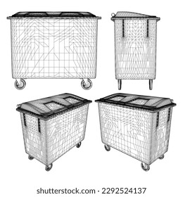 Garbage Container Vector 01. Illustration Isolated On White Background. A vector illustration Of An Garbage Container.