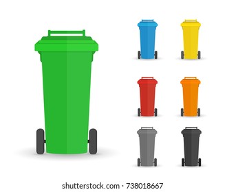garbage containers for sorting waste. Vector image in a flat cartoon style. Concept care for the environment