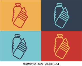 Garbage Cracked Bottles Logo Template, Simple Flat Icon of bottle,garbage,glass