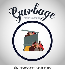 Garbage design over white background, vector illustration.