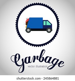 Garbage design over white background, vector illustration.