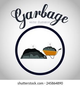 Garbage design over white background, vector illustration.