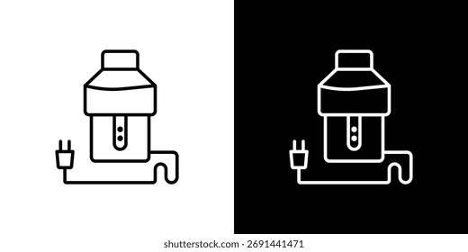 Ícone de descarte de lixo na ilustração de linha preta. Logotipo de design para aplicativo, IU.