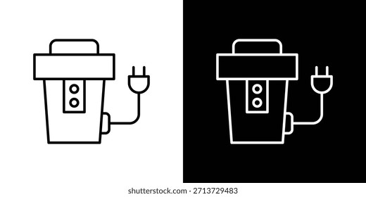Icono de eliminación de basura, letrero de Vector de contorno, Descarga de diseño de logotipo