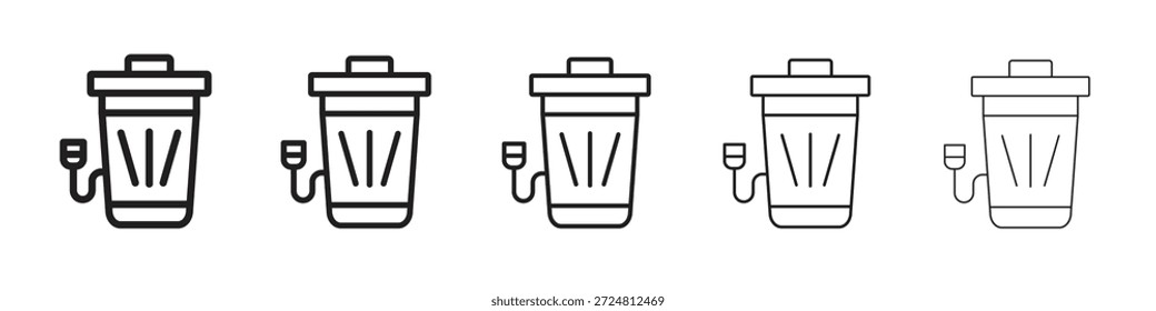 Icono de eliminación de basura. Estilo de contorno simple. Elementos gráficos.