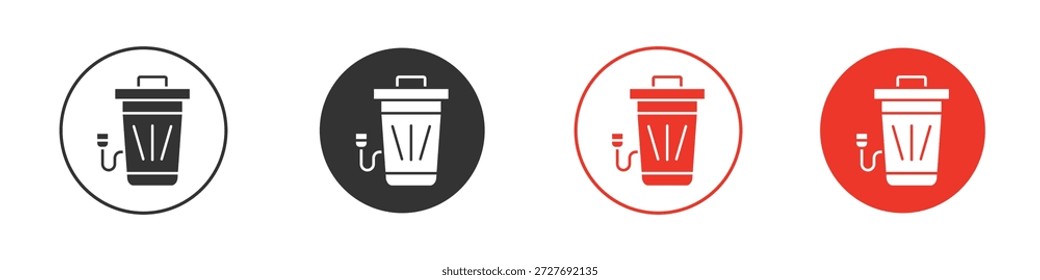 Símbolo de icono de eliminación de basura. Diseño simple y plano para Web o App móvil. Logotipo de Ilustración vectorial mínima.