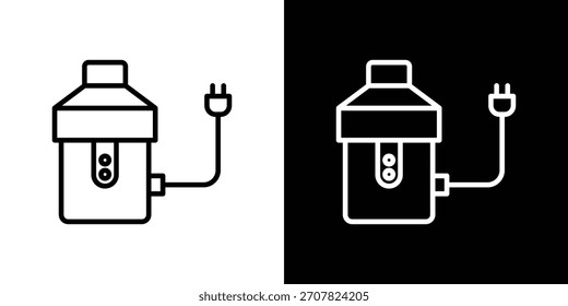 Garbage disposal icon symbol in thin line, outline and stroke style for apps
