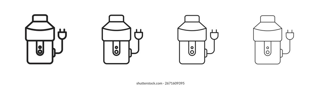 Garbage disposal icon vector illustration, line design icon. Editable strokes.
