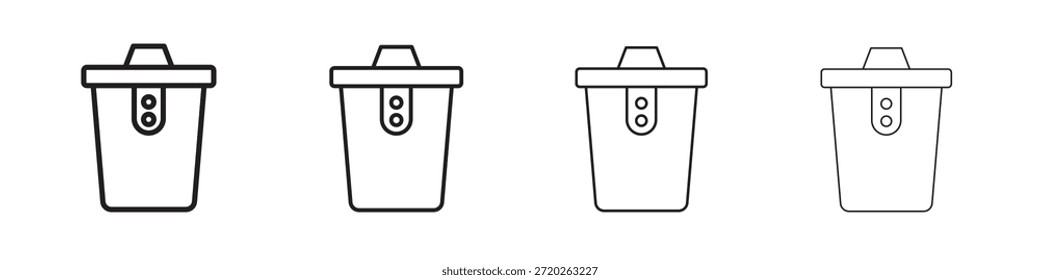 Iconos de eliminación de basura Esquema símbolo de Vector signo