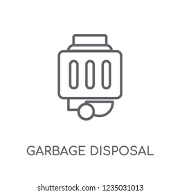 garbage disposal linear icon. Modern outline garbage disposal logo concept on white background from Electronic Devices collection. Suitable for use on web apps, mobile apps and print media.