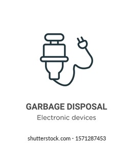 Garbage disposal outline vector icon. Thin line black garbage disposal icon, flat vector simple element illustration from editable electronic devices concept isolated on white background