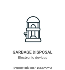Garbage disposal outline vector icon. Thin line black garbage disposal icon, flat vector simple element illustration from editable electronic devices concept isolated on white background