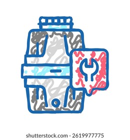 garbage disposal repair doodle icon sketch vector. garbage disposal repair sign. isolated symbol illustration