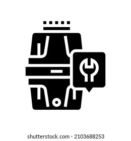 garbage disposal repair glyph icon vector. garbage disposal repair sign. isolated contour symbol black illustration